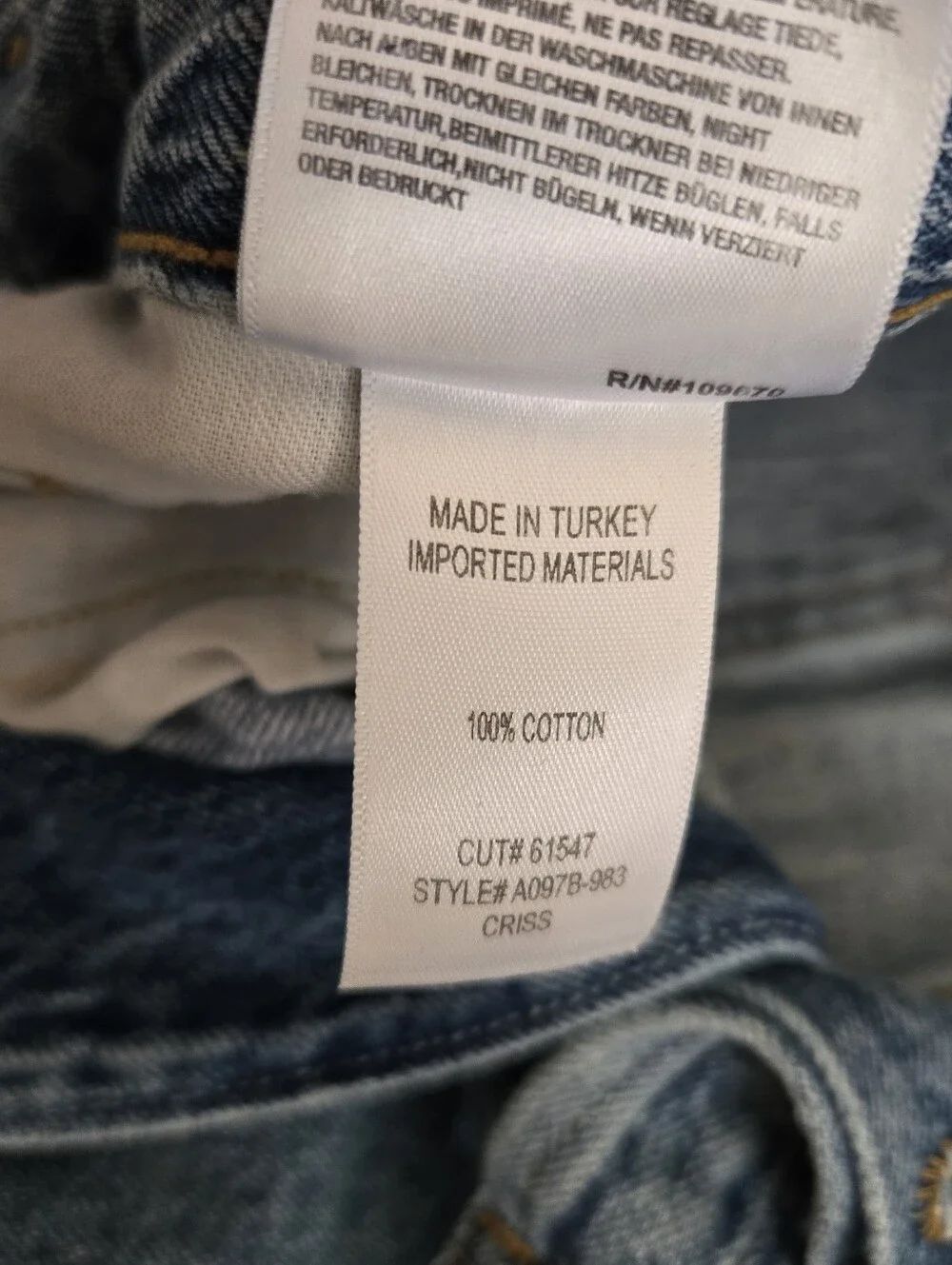 Agolde Crisscross Criss Cross Wide Leg Jeans Button Fly Blue Size 32